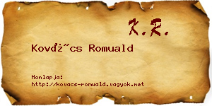 Kovács Romuald névjegykártya